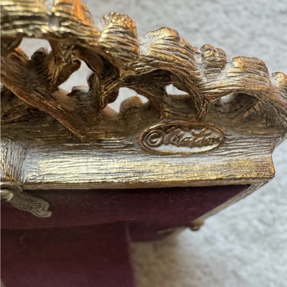 Matson Floral Gold tone Picture Frame hold 4x 3 photo - Picture 6 of 9